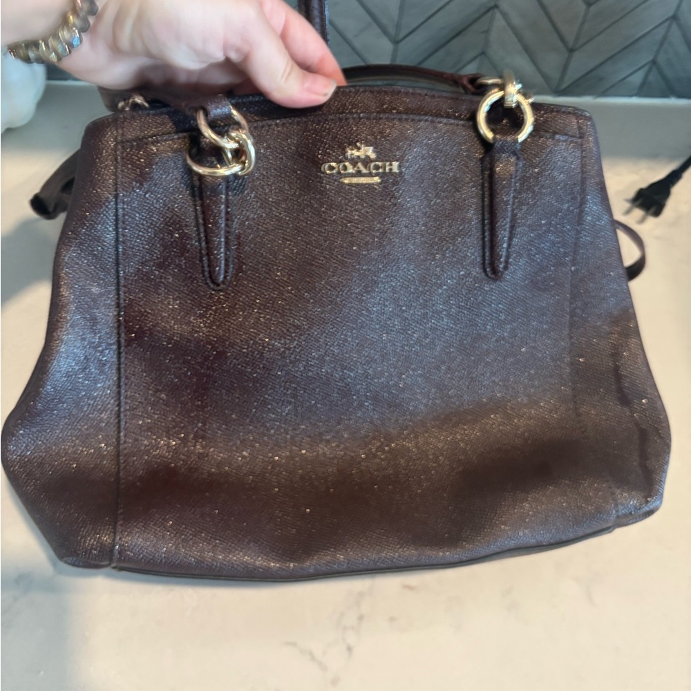 Coach Dark Brown Leather Shoulder Bag
